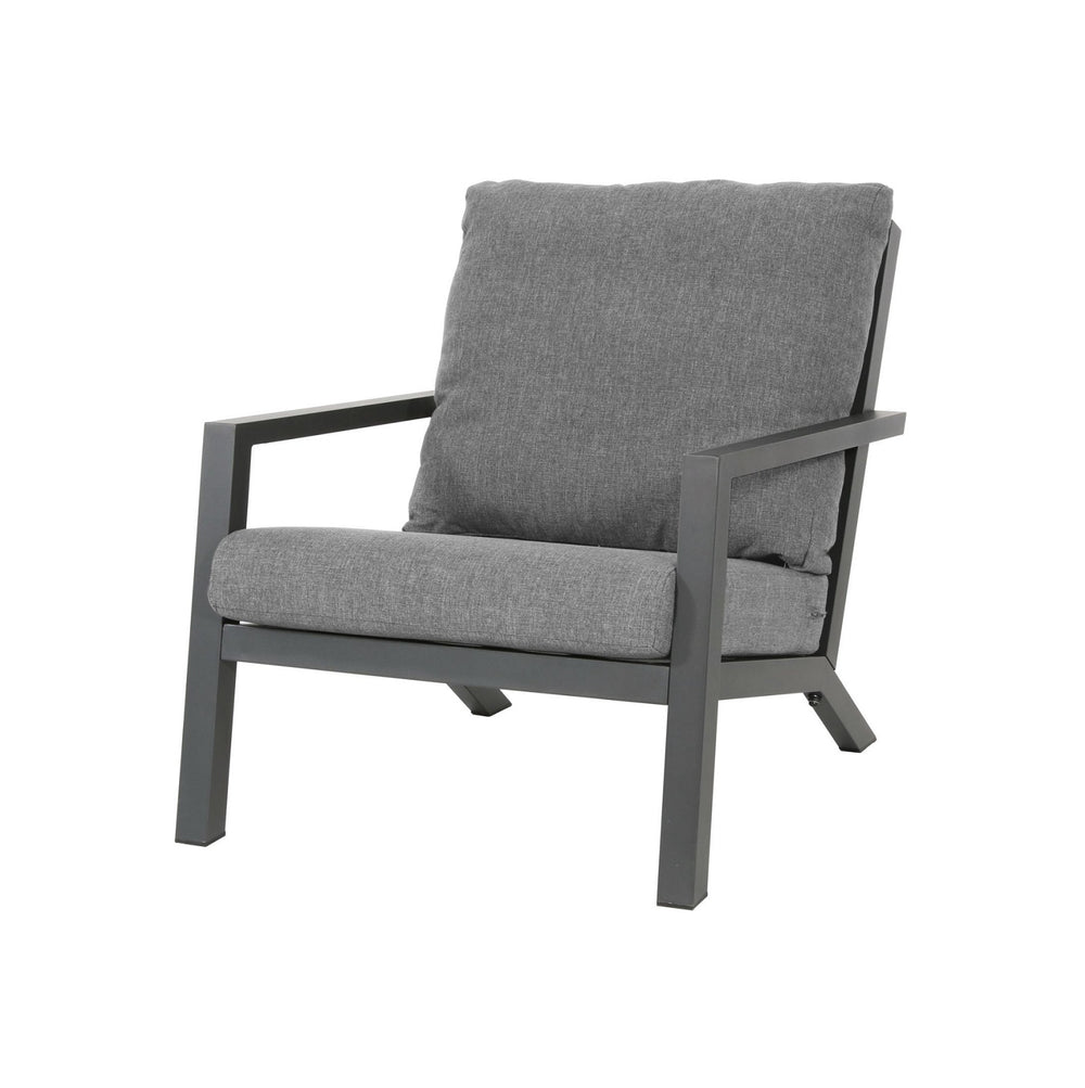 Loungesessel 2er-Set  Alugestell grau / Bezug Olefin - Down Town