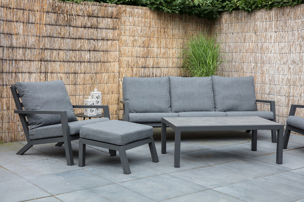 
                  
                    Loungesessel 2er-Set  Alugestell grau / Bezug Olefin - Down Town
                  
                