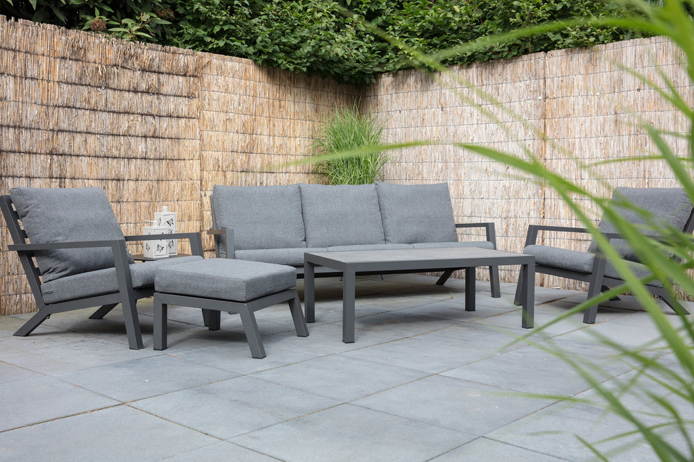 
                  
                    Loungesessel 2er-Set  Alugestell grau / Bezug Olefin - Down Town
                  
                