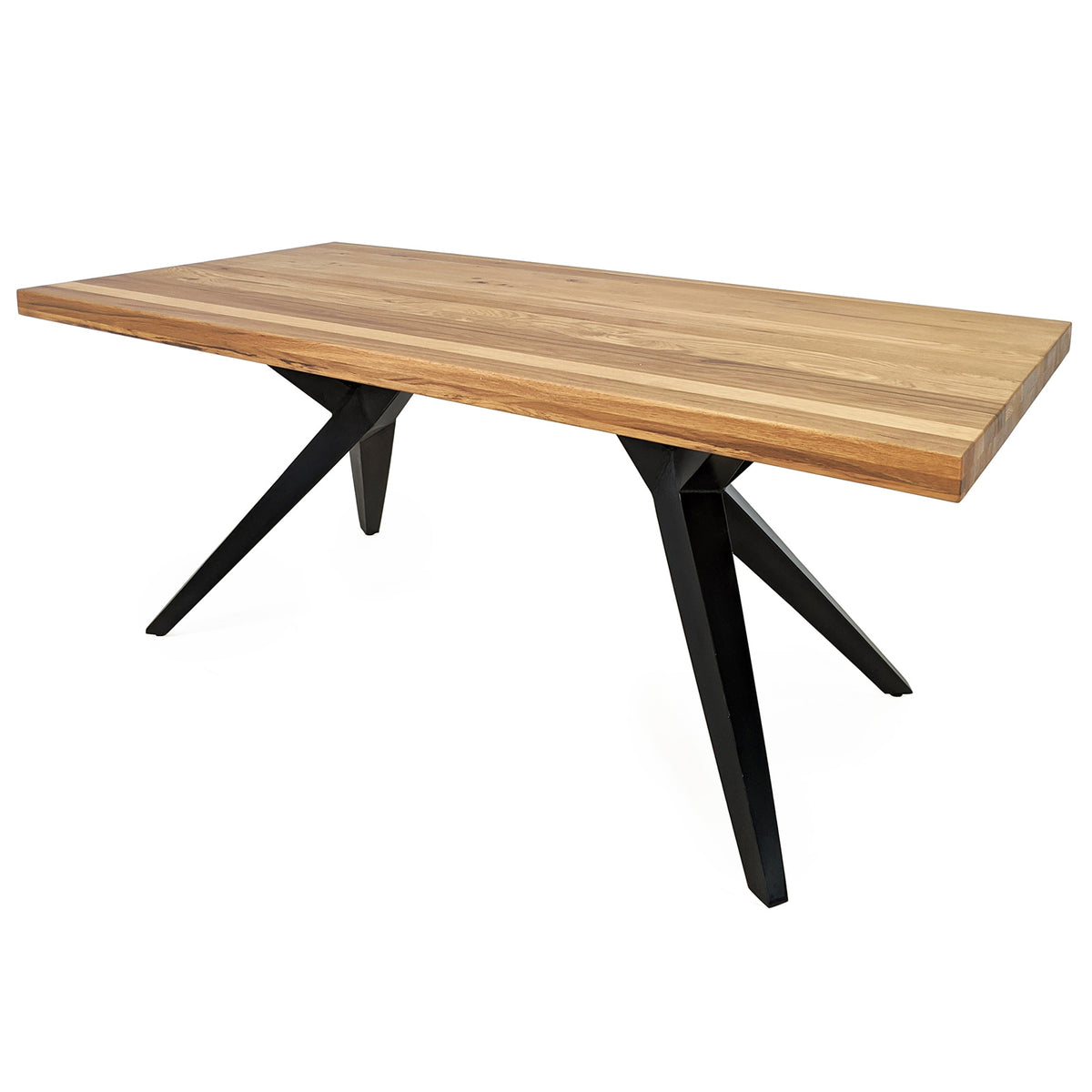 Esstisch 180 x 90 Eiche massiv geölt / Metallgestell