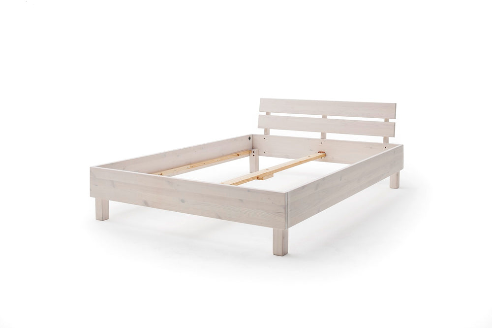 Holzbett 160 x 200 cm Kiefer massiv weiss - Lenni