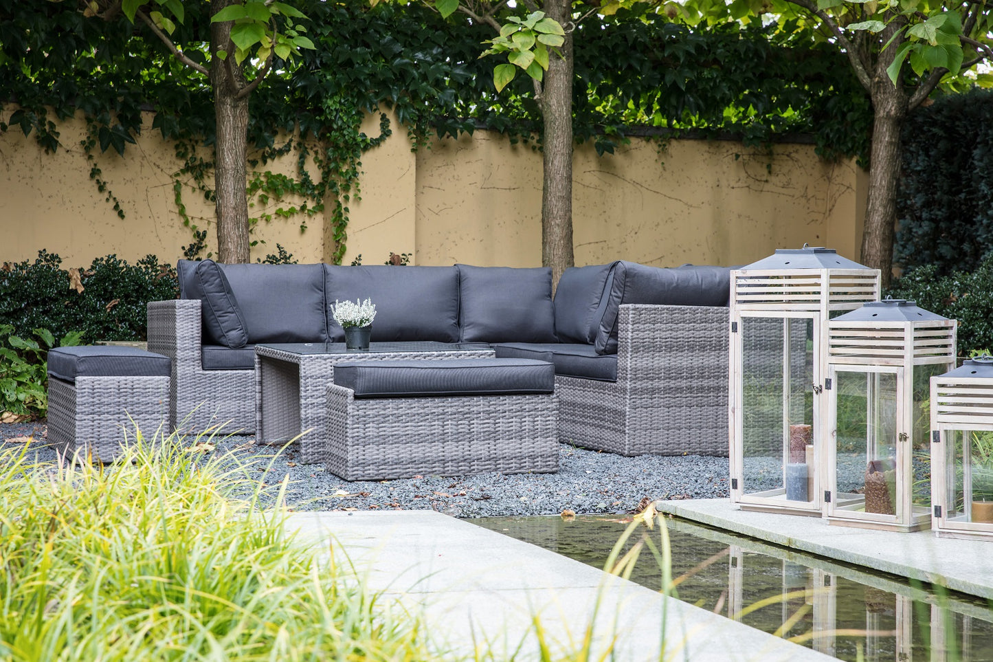 
                  
                    Loungegarnitur 4 tlg. Polyrattan grau - Lugo Stone
                  
                