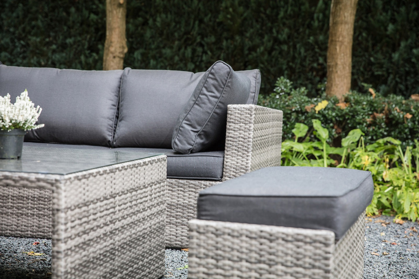 
                  
                    Loungegarnitur 4 tlg. Polyrattan grau - Lugo Stone
                  
                