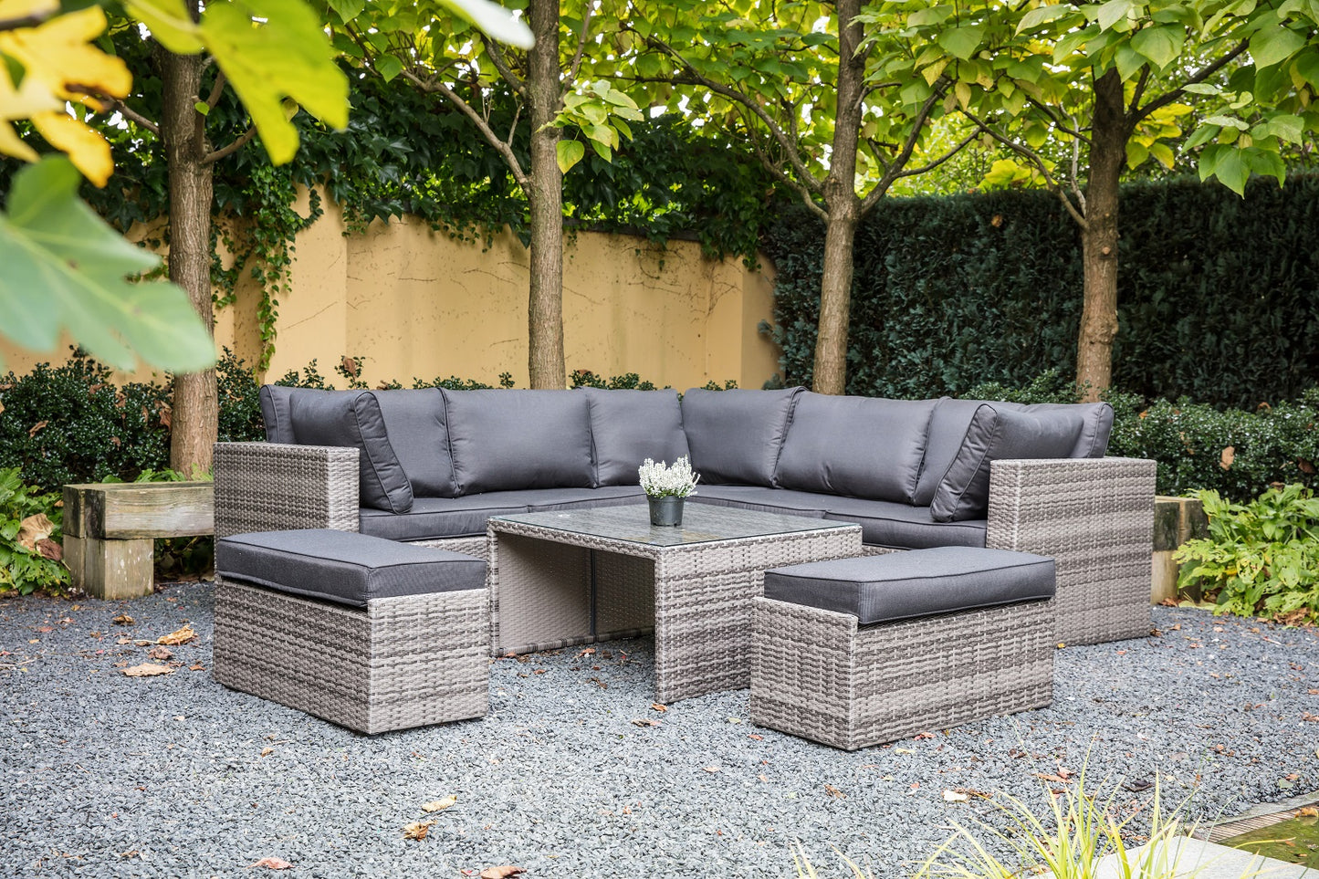 
                  
                    Loungegarnitur 4 tlg. Polyrattan grau - Lugo Stone
                  
                