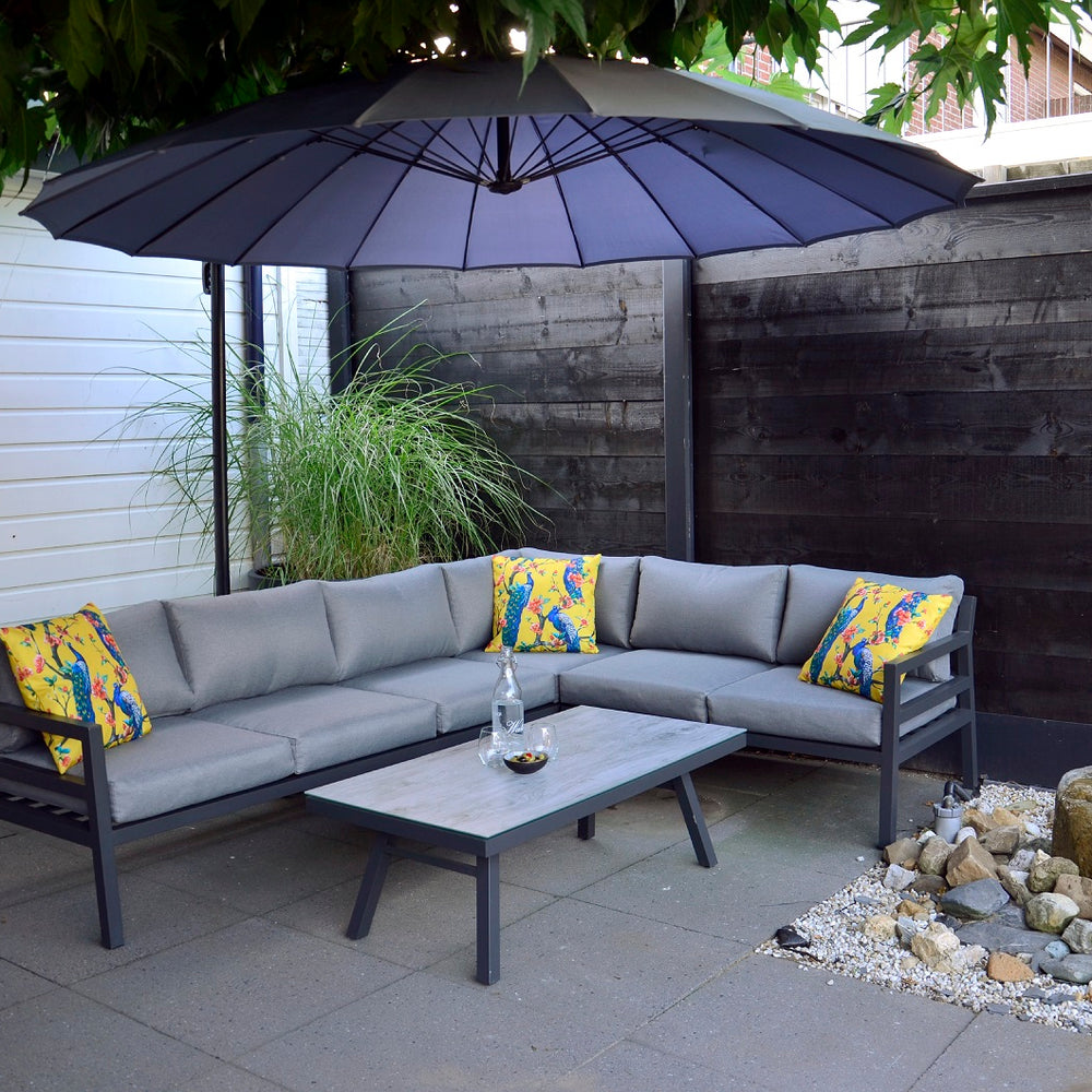 Lounge-Set Aluminium grau / Olefin - Bilbao