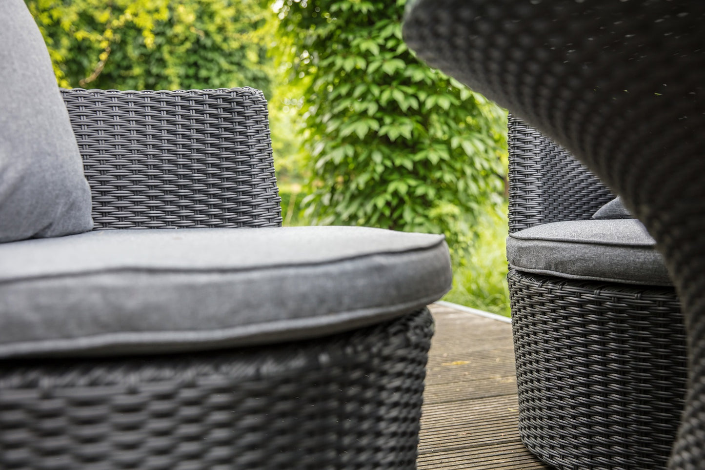 
                  
                    Lounge-Set 3 tlg. Polyrattan schwarz / grau - Ancona Black
                  
                
