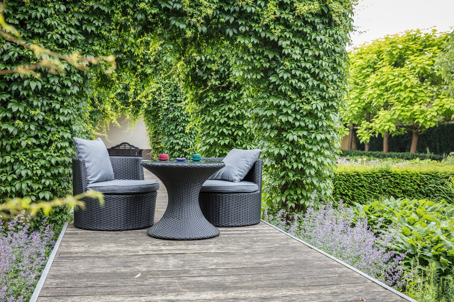 
                  
                    Lounge-Set 3 tlg. Polyrattan schwarz / grau - Ancona Black
                  
                