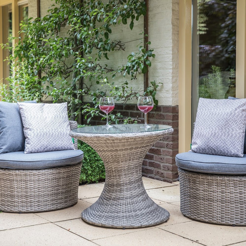 Lounge-Set 3 tlg. Polyrattan grau - Ancona Cloud