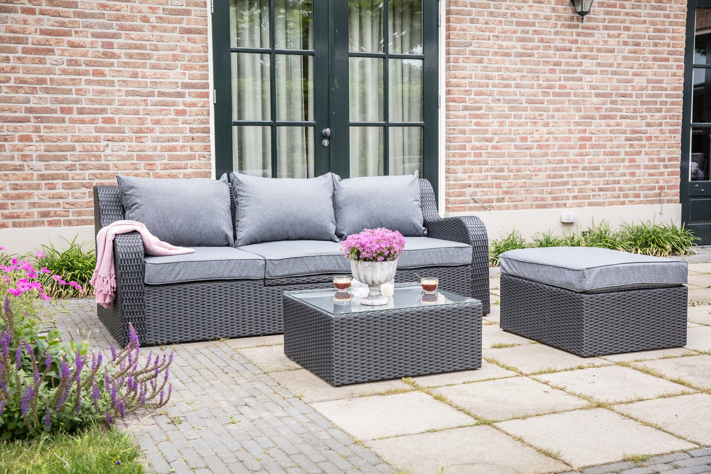 
                  
                    Loungesofa / Liege Kunststoffgeflecht anthrazit - Pandora Black
                  
                