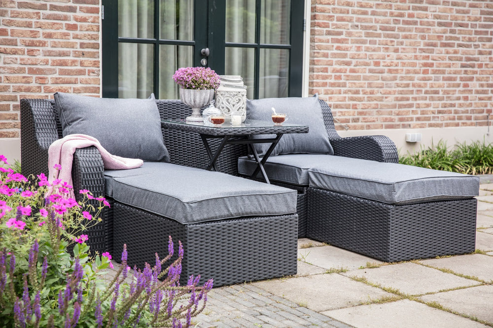 
                  
                    Loungesofa / Liege Kunststoffgeflecht anthrazit - Pandora Black
                  
                