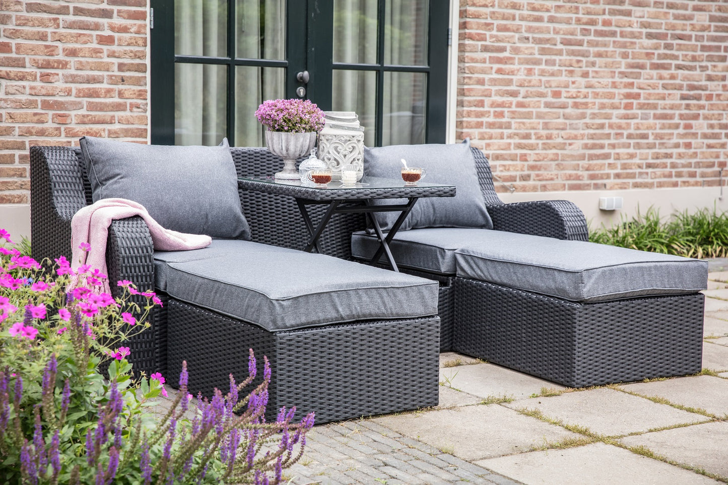 
                  
                    Loungesofa / Liege Kunststoffgeflecht anthrazit - Pandora Black
                  
                