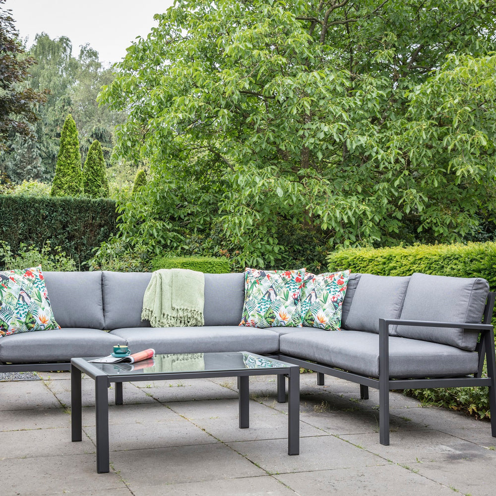 Lounge-Eckset 2 tlg. Alugestell anthrazit Bezug Olefin - Brooklyn