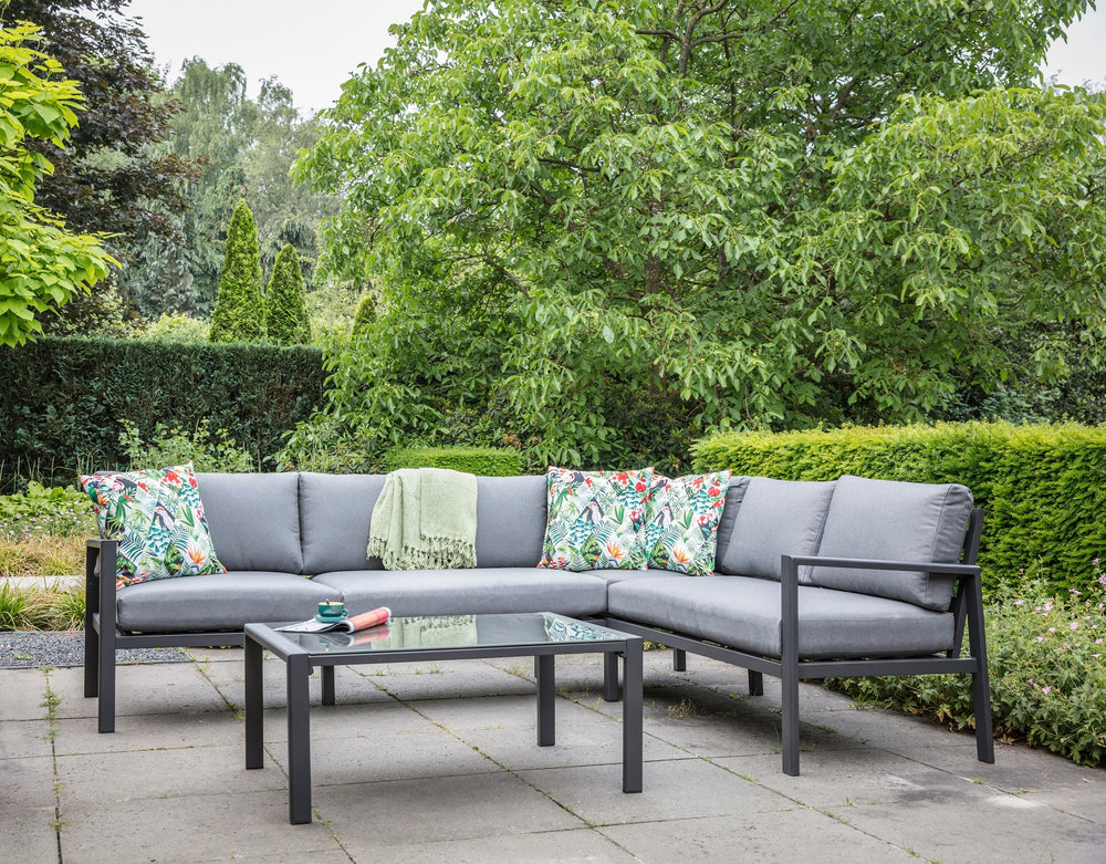 Lounge-Eckset 2 tlg. Alugestell anthrazit Bezug Olefin - Brooklyn