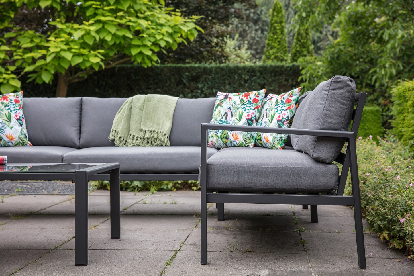 
                  
                    Lounge-Eckset 2 tlg. Alugestell anthrazit Bezug Olefin - Brooklyn
                  
                