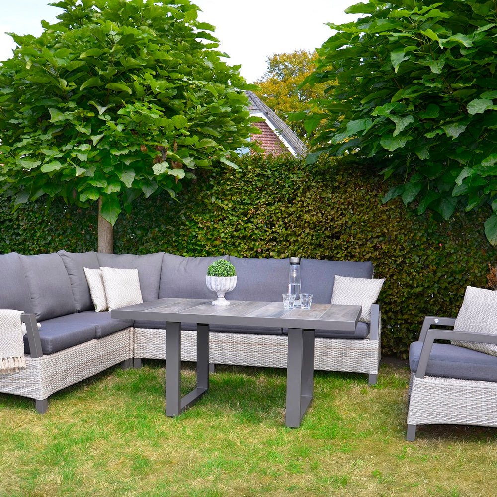 Loungegarnitur Kunststoffgeflecht taupe - Prato Mountain