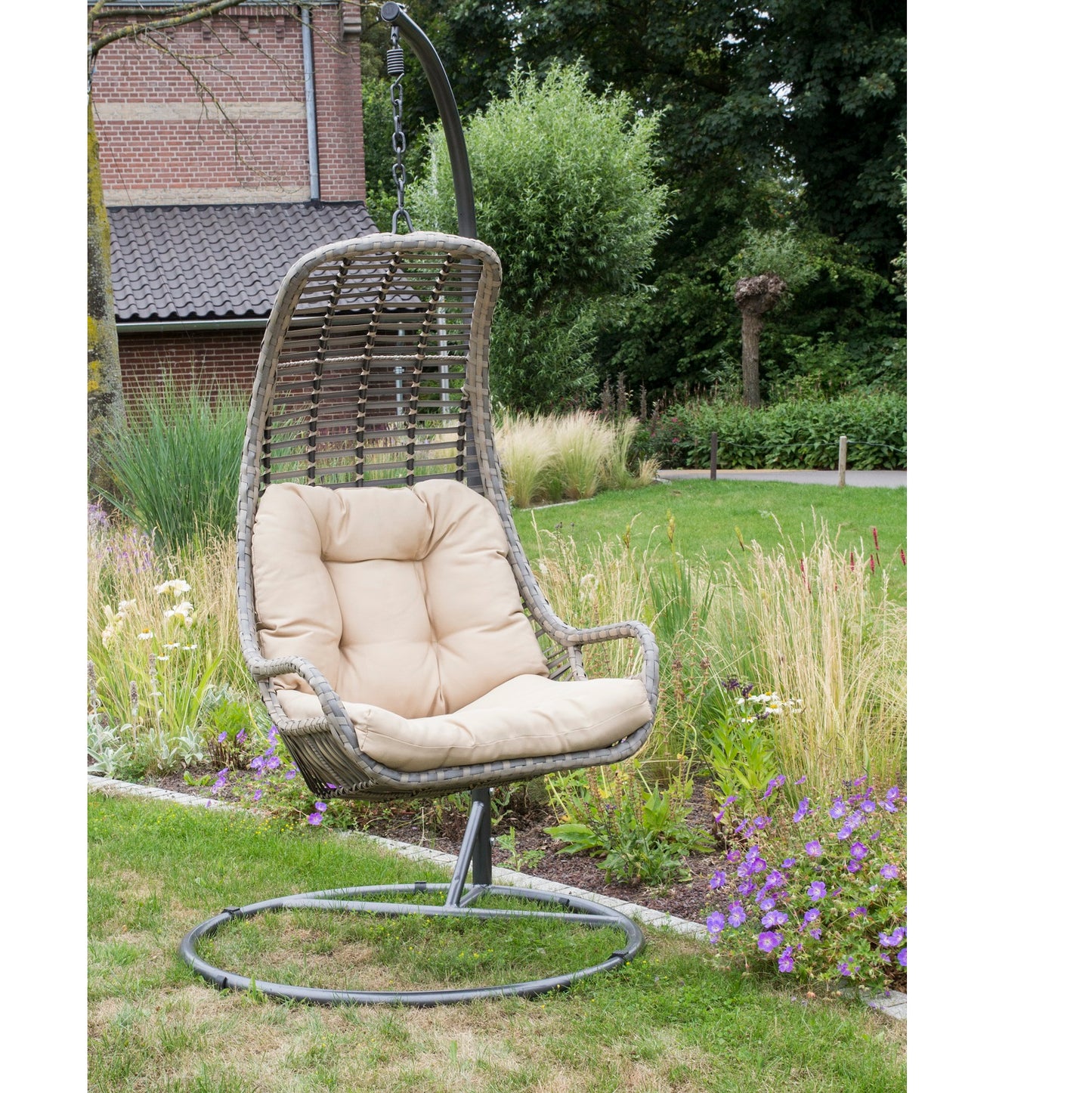 
                  
                    Relax- Hängesessel / Gartensessel Polyrattan taupe - Sandy
                  
                