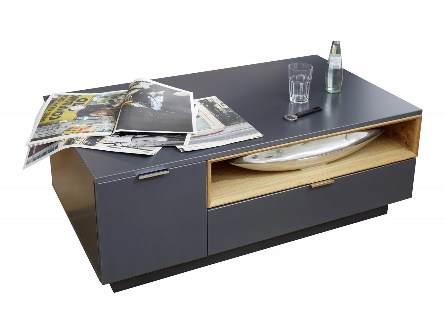 
                  
                    Couchtisch 110 x 65 cm Lack matt grau - Enzo
                  
                