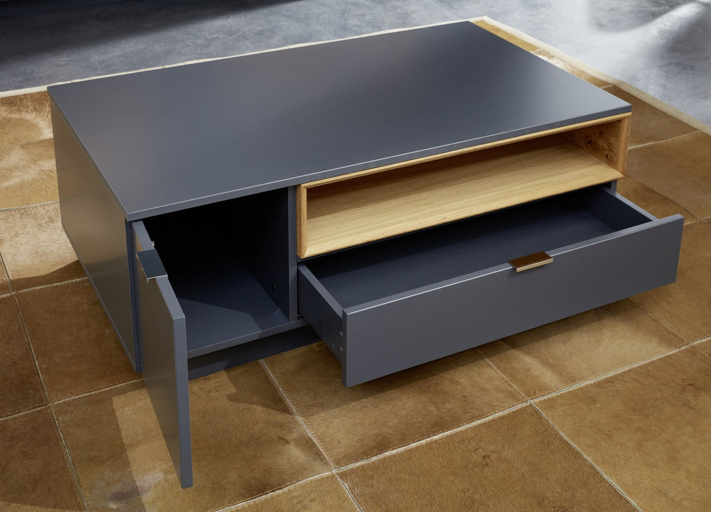 
                  
                    Couchtisch 110 x 65 cm Lack matt grau - Enzo
                  
                