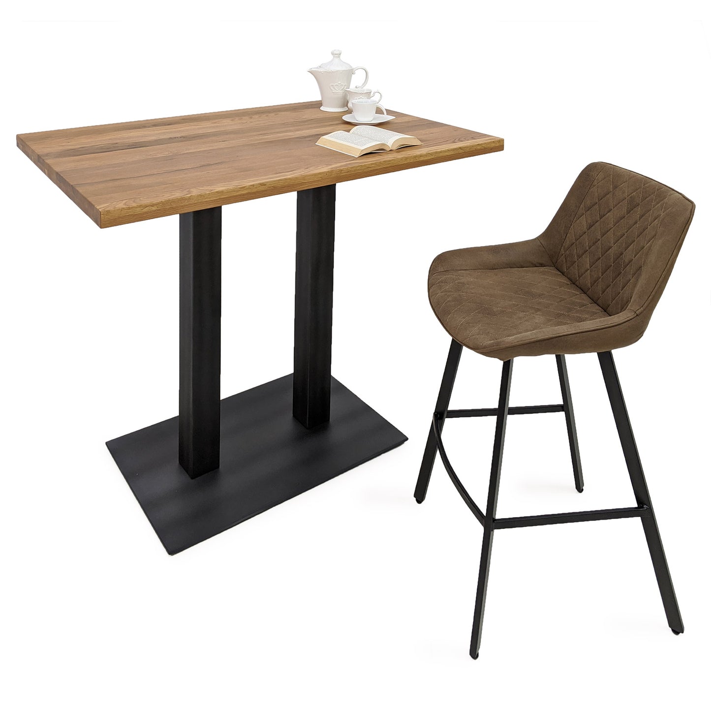 
                  
                    Bistrotisch 120 x 80 cm Eiche massiv natur / Metall - Sia
                  
                