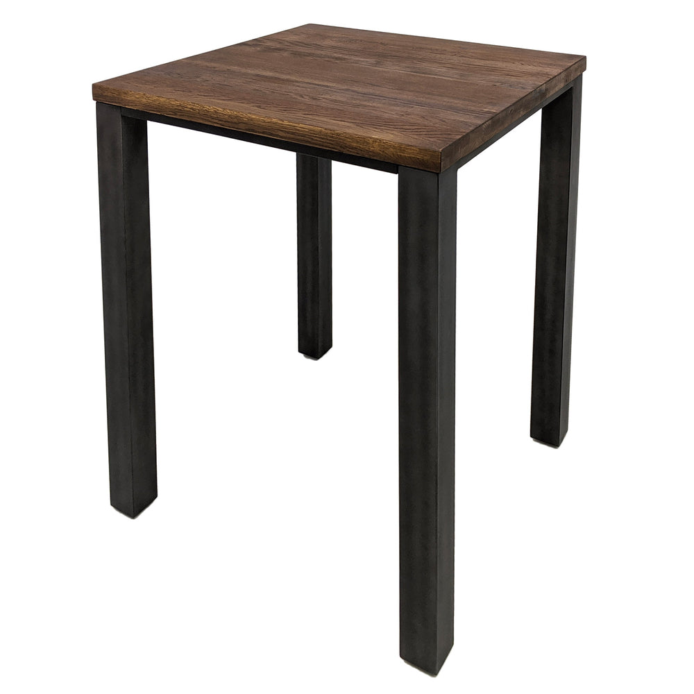 
                  
                    Bartisch 80 x 80 cm Eiche massiv antikbraun / Metall - Sia
                  
                