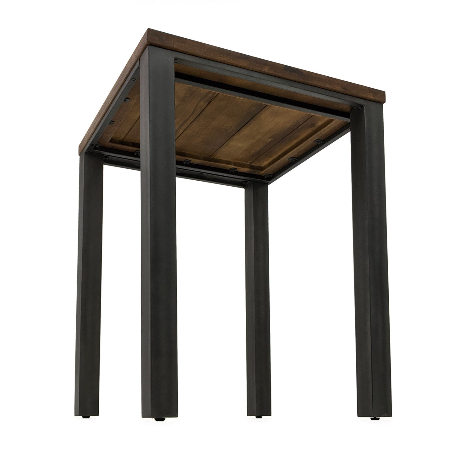 
                  
                    Bartisch 80 x 80 cm Eiche massiv antikbraun / Metall - Sia
                  
                