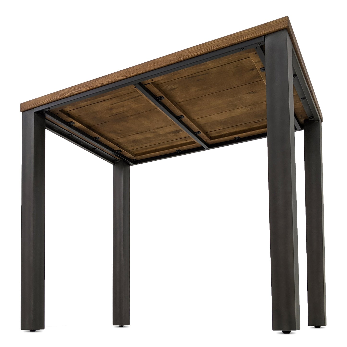 
                  
                    Bartisch 120 x 80 cm Eiche massiv antikbraun / Metallgestell - Sia
                  
                