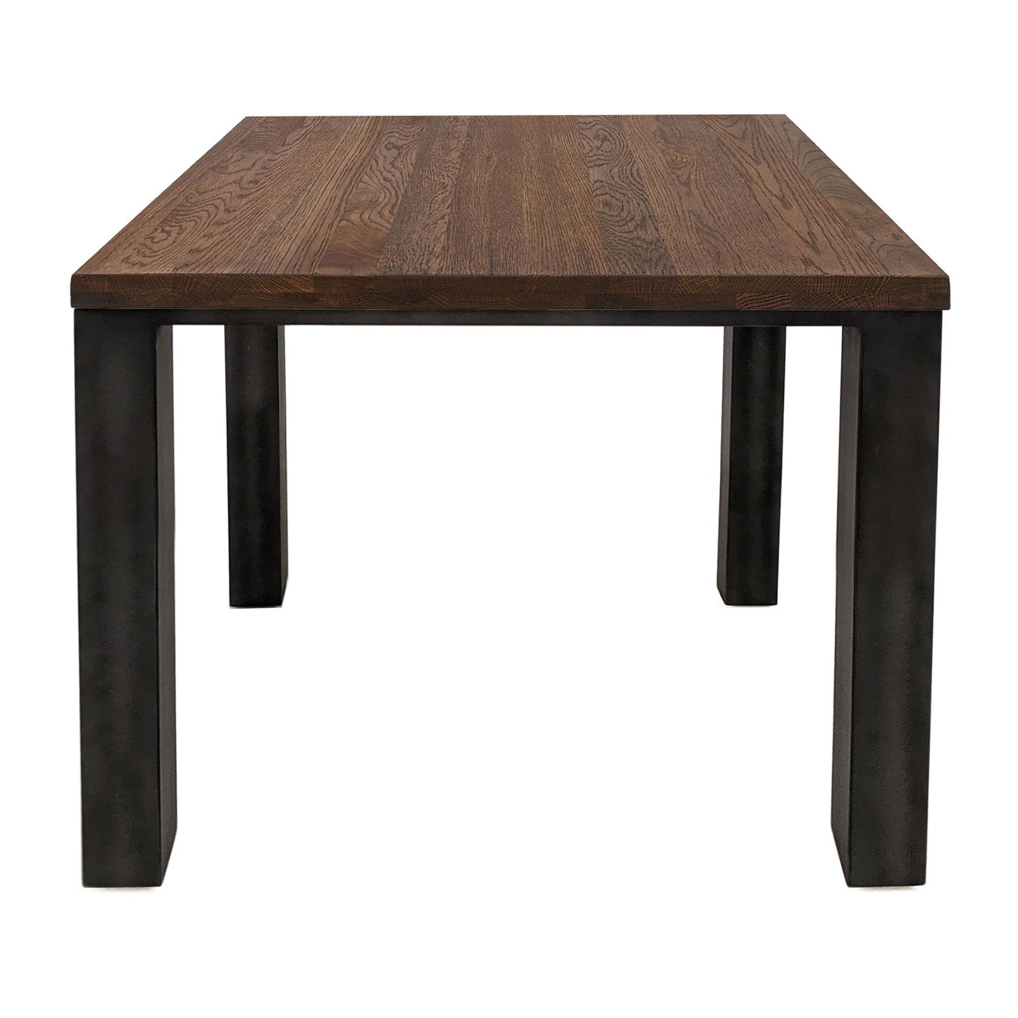 
                  
                    Esstisch 80 x 80 cm Eiche massiv antikbraun Metall - Sia
                  
                