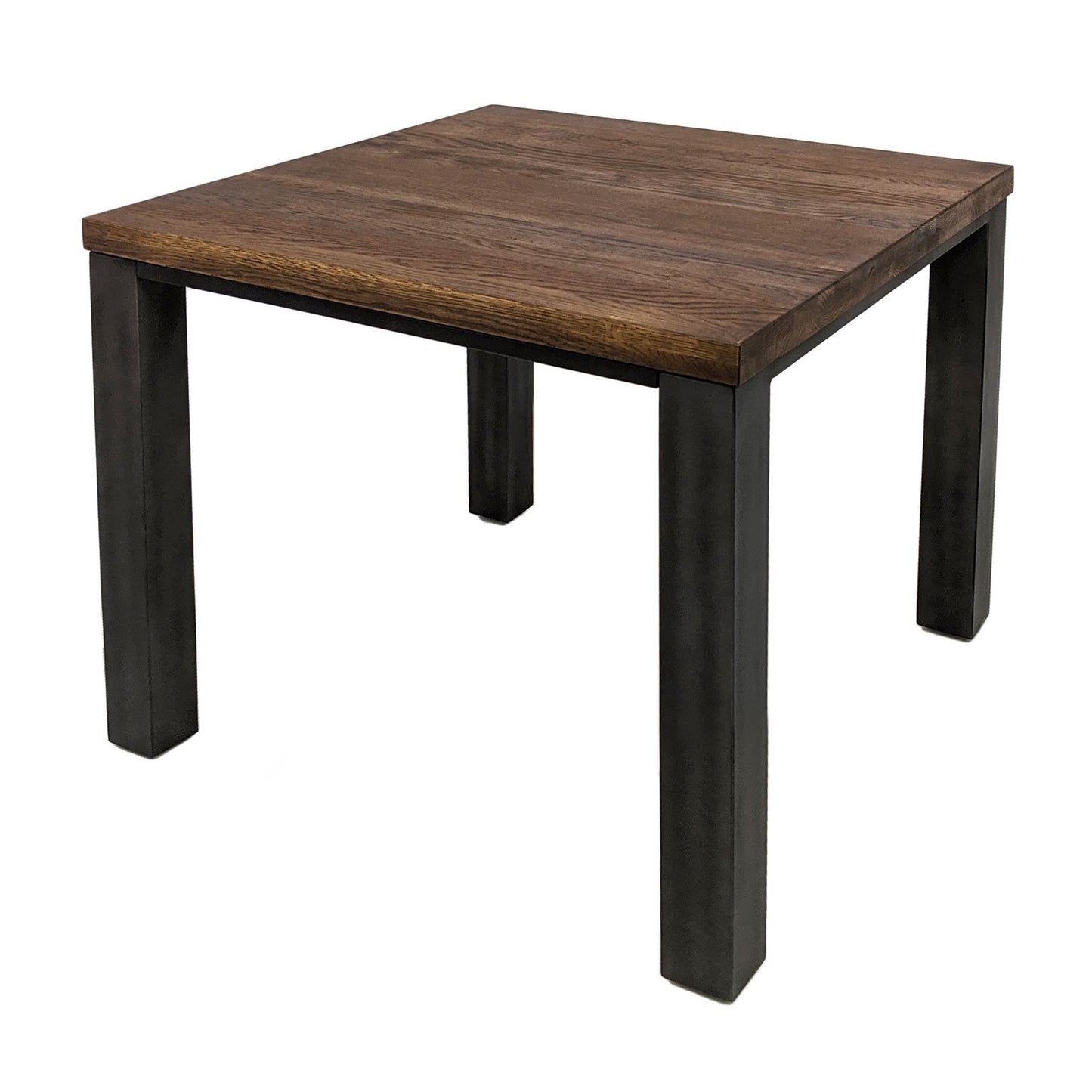 
                  
                    Esstisch 80 x 80 cm Eiche massiv antikbraun Metall - Sia
                  
                