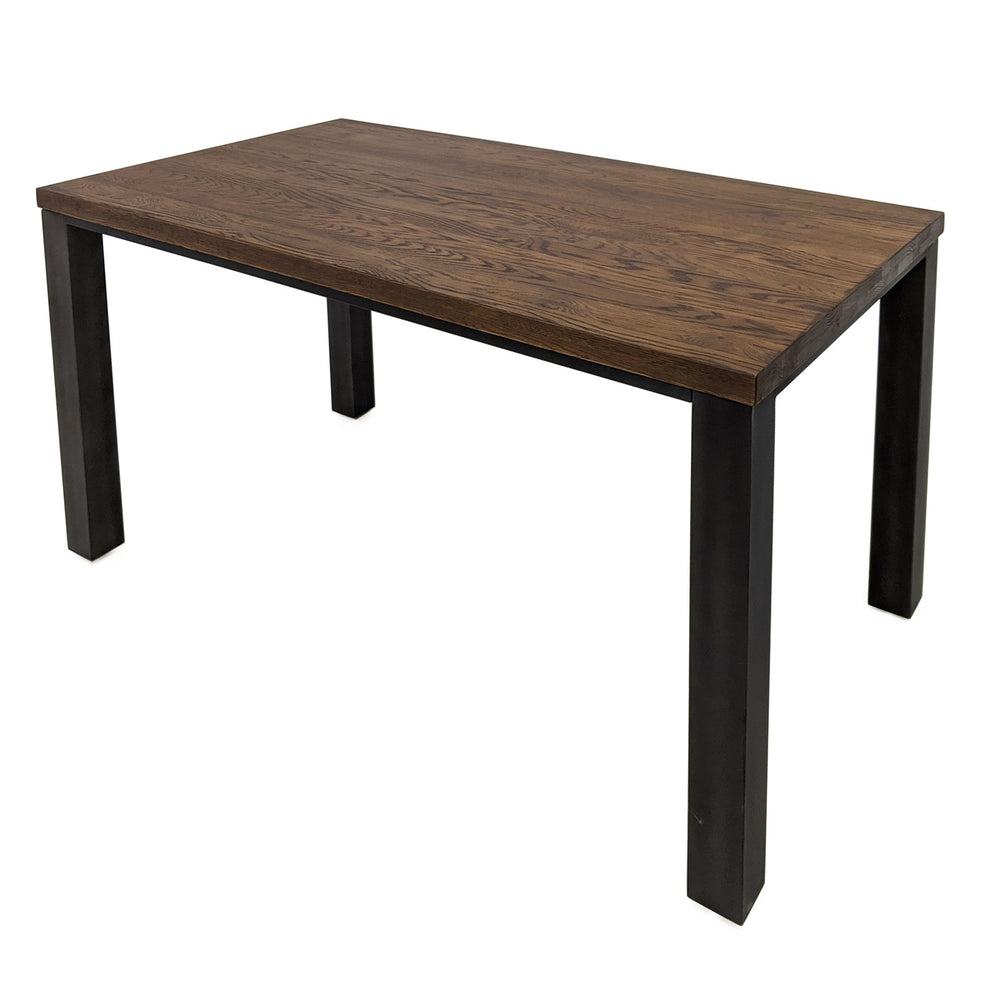Esstisch 140 x 80 cm Eiche massiv antikbraun / Metall - Sia
