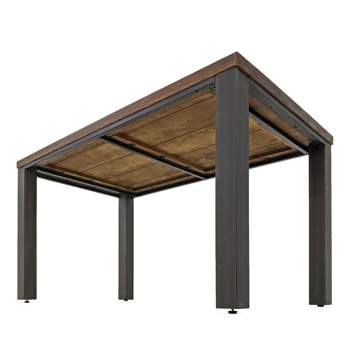 
                  
                    Esstisch 140 x 80 cm Eiche massiv antikbraun / Metall - Sia
                  
                