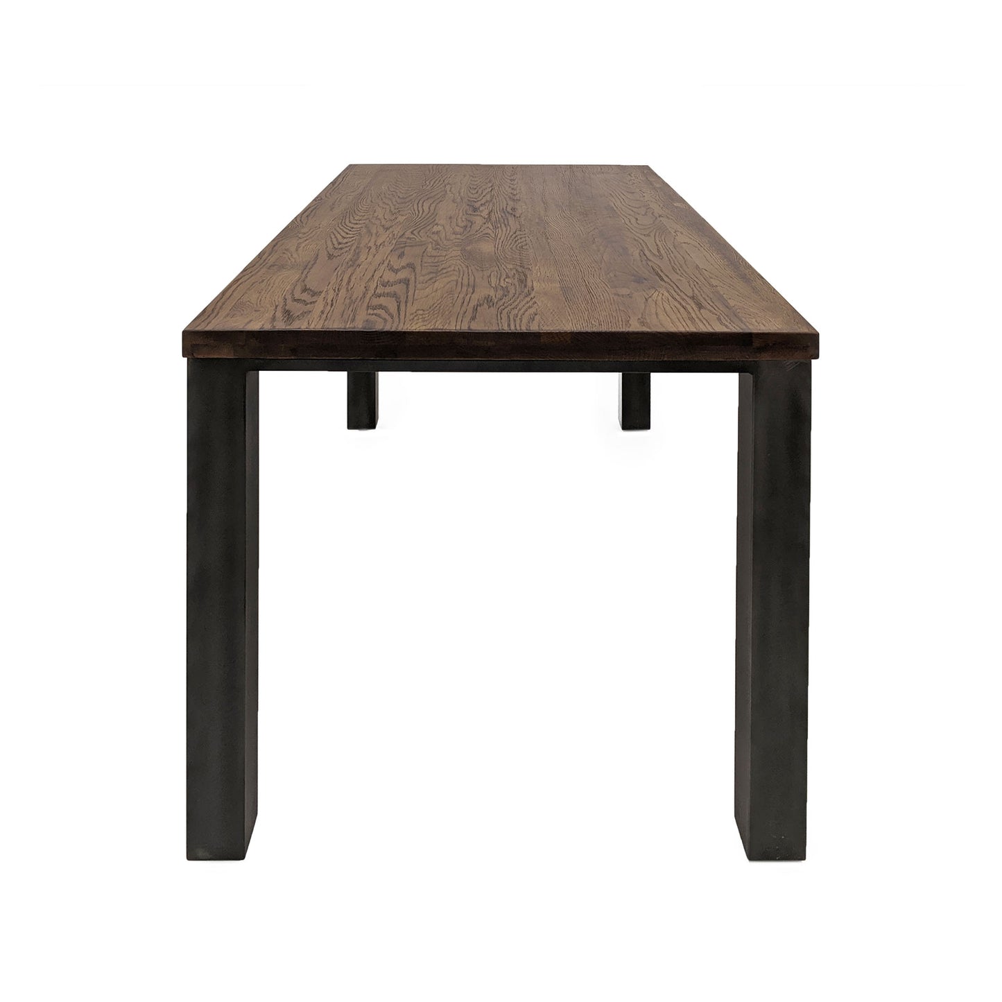 
                  
                    Esstisch 140 x 80 cm Eiche massiv antikbraun / Metall - Sia
                  
                