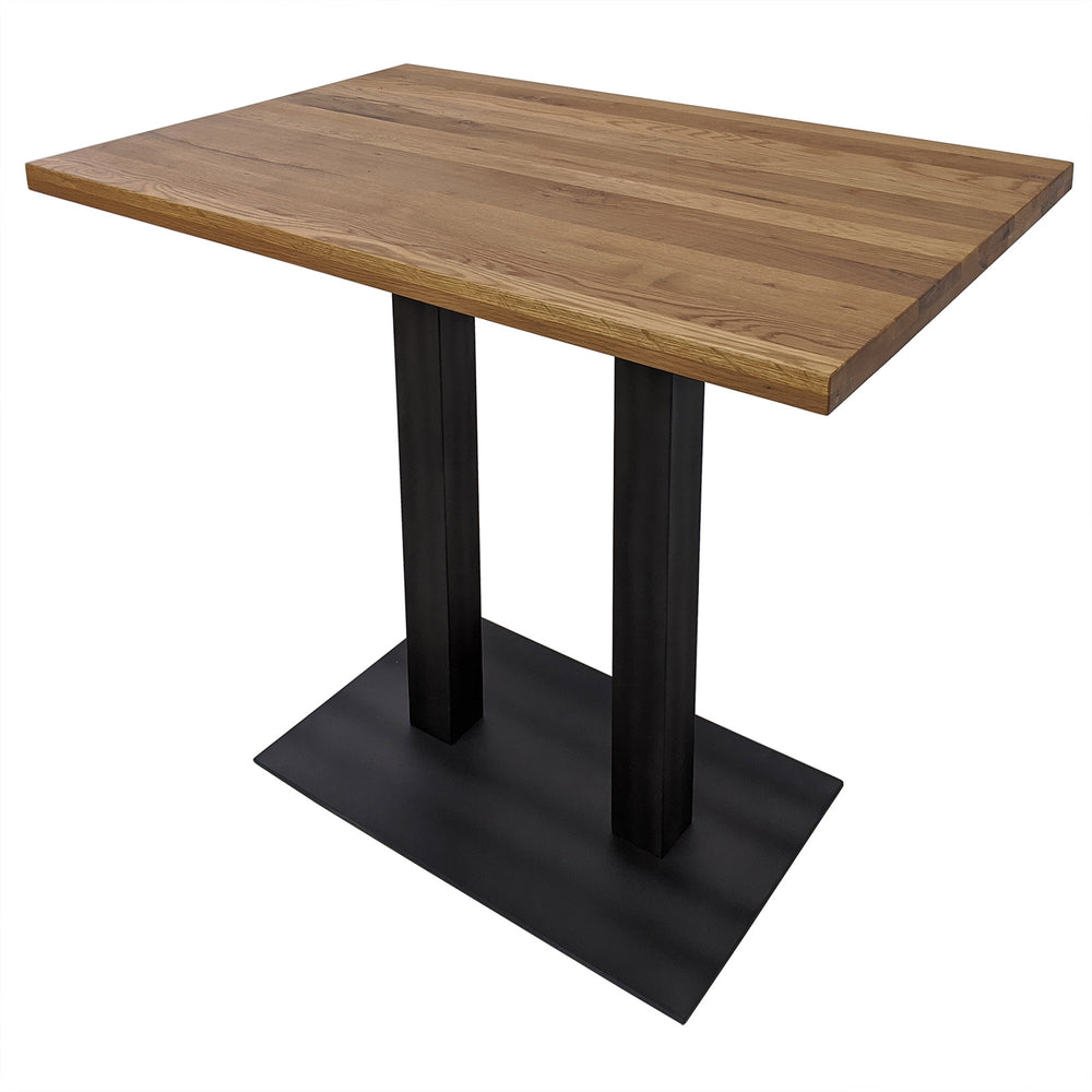 Bartisch 120 x 80 cm Eiche massiv natur / Metallgestell - Sia