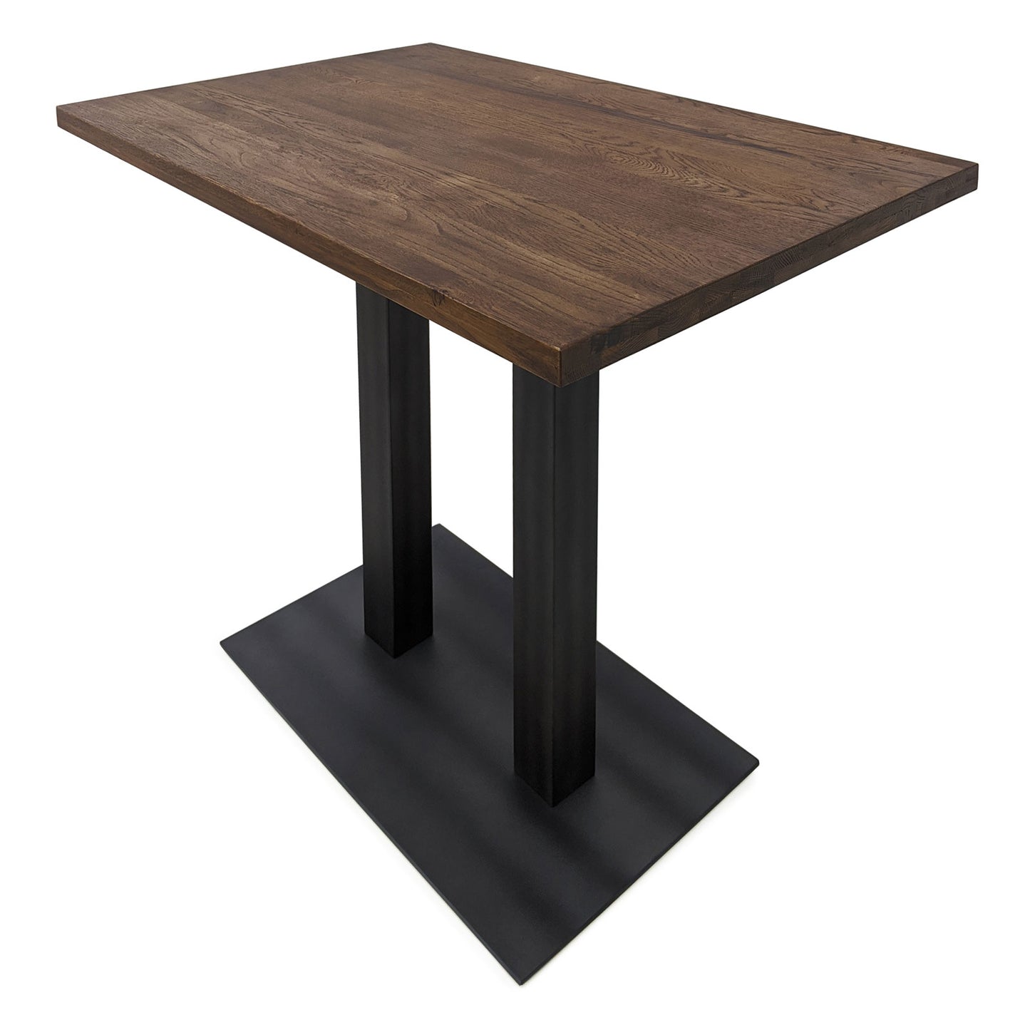
                  
                    Bartisch 120 x 80 cm Eiche massiv antikbraun / Metallgestell - Sia
                  
                
