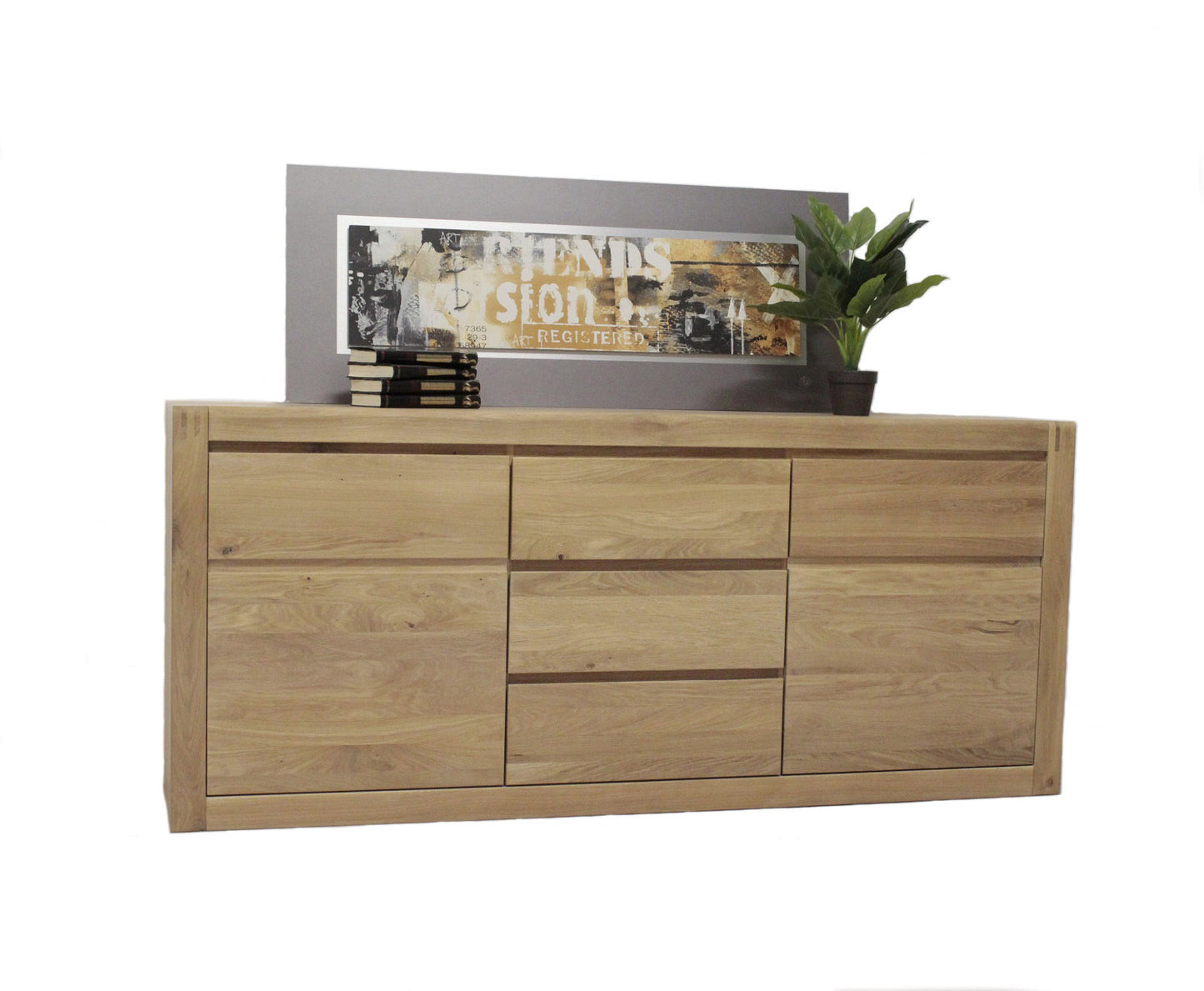 
                  
                    Sideboard 3 trg. Front Eiche Bianco massiv - Ponto
                  
                