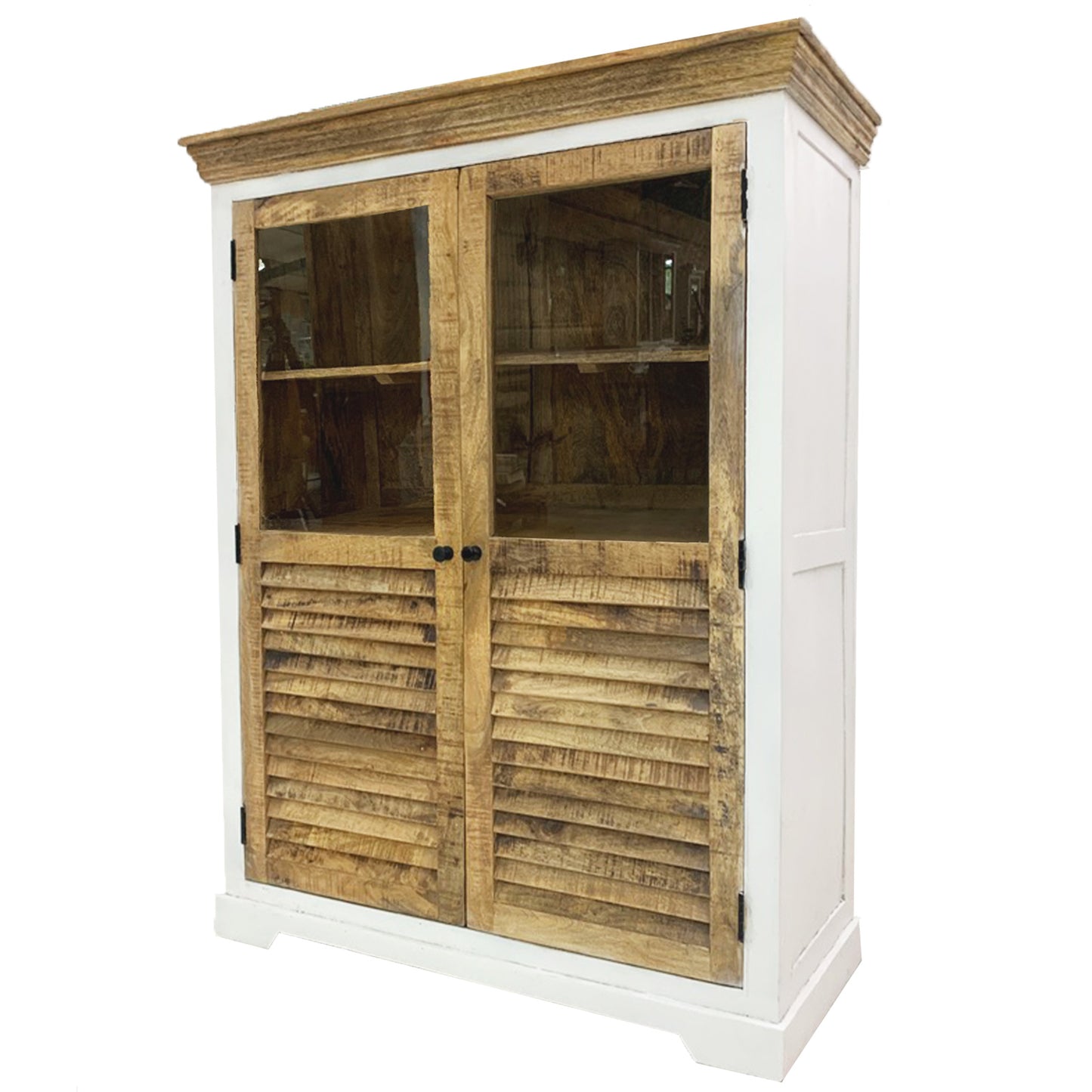 
                  
                    Highboard  Mango massiv weiß / braun Landhausstil - Neron
                  
                
