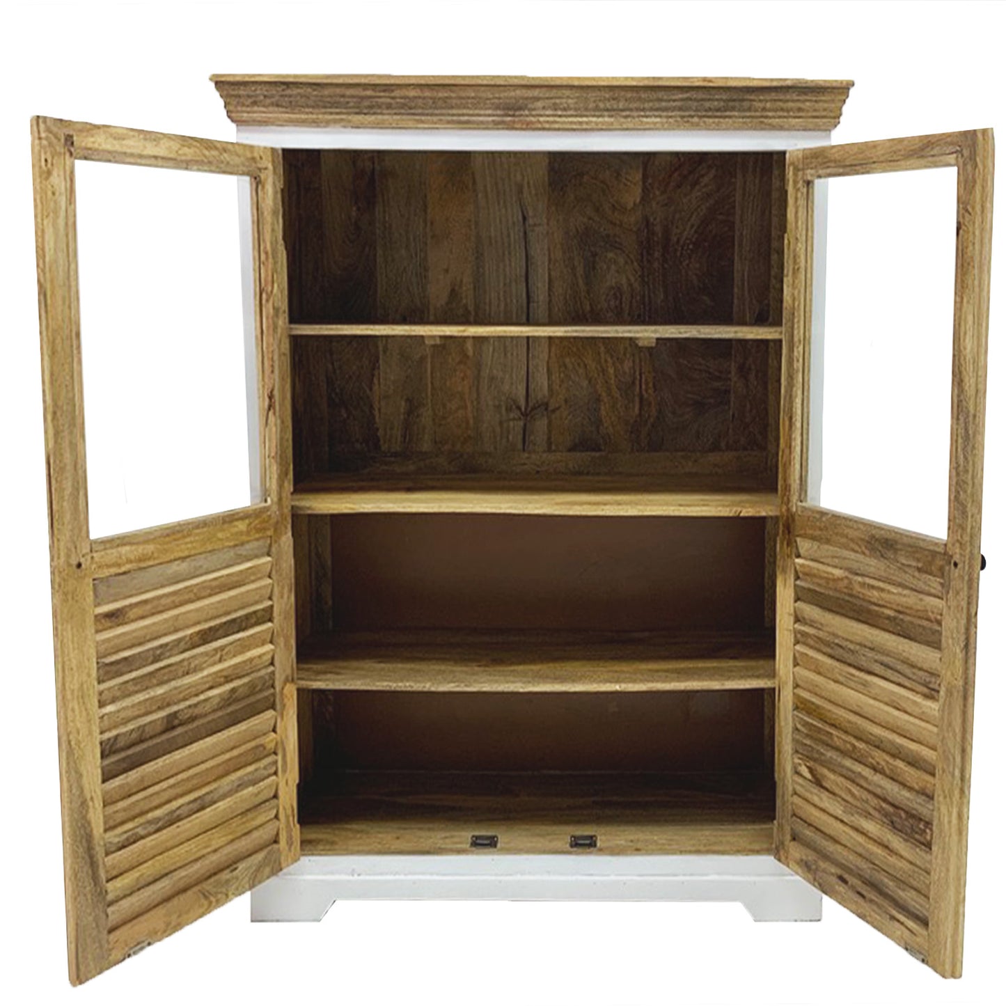 
                  
                    Highboard  Mango massiv weiß / braun Landhausstil - Neron
                  
                