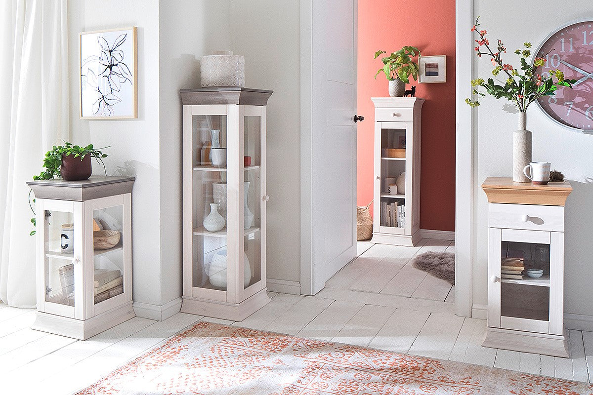 
                  
                    Vitrine Kiefer massiv weiß-lava Landhausstil - Boston
                  
                