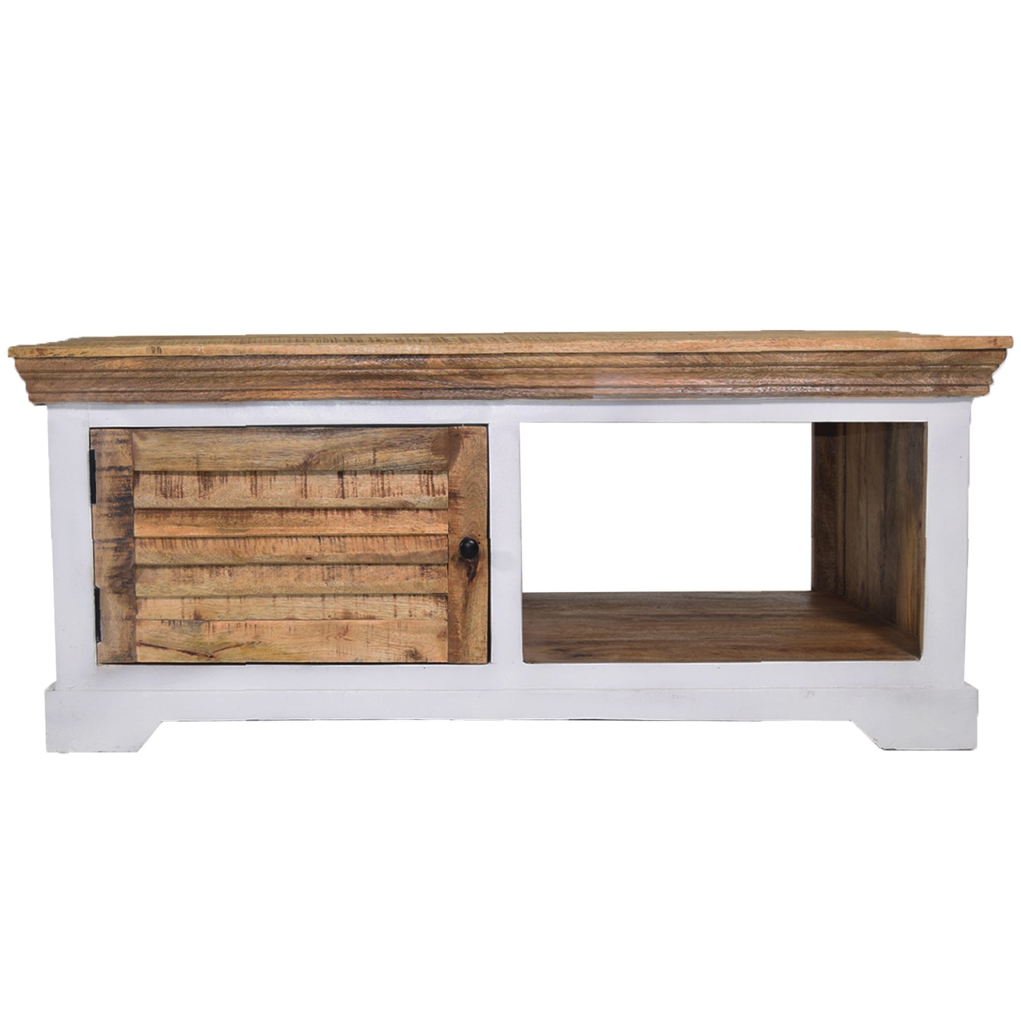 
                  
                    Couchtisch 120 x 70 cm Mango massiv weiß / braun Landhausstil - Neron
                  
                