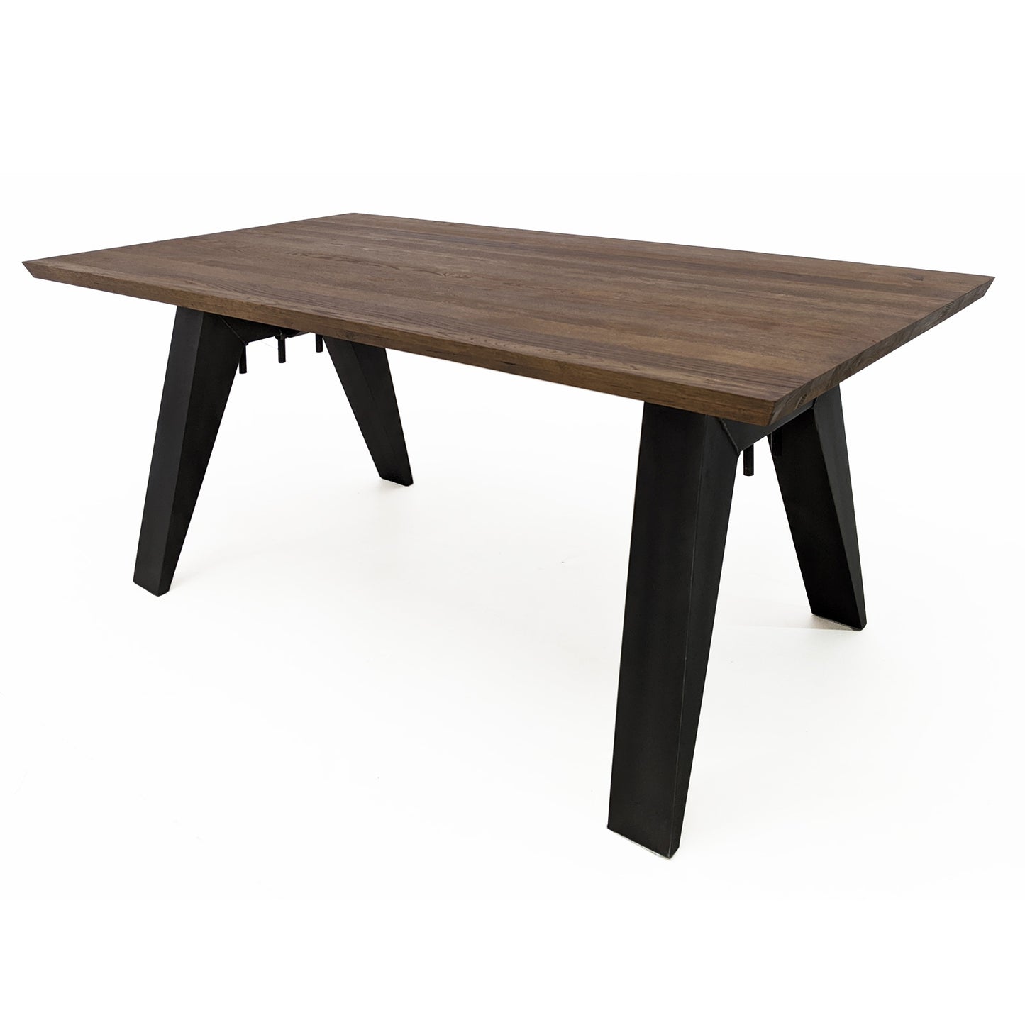 
                  
                    Esstisch 220 x 100 cm Eiche massiv Antikbraun / Metallgestell - Sam
                  
                