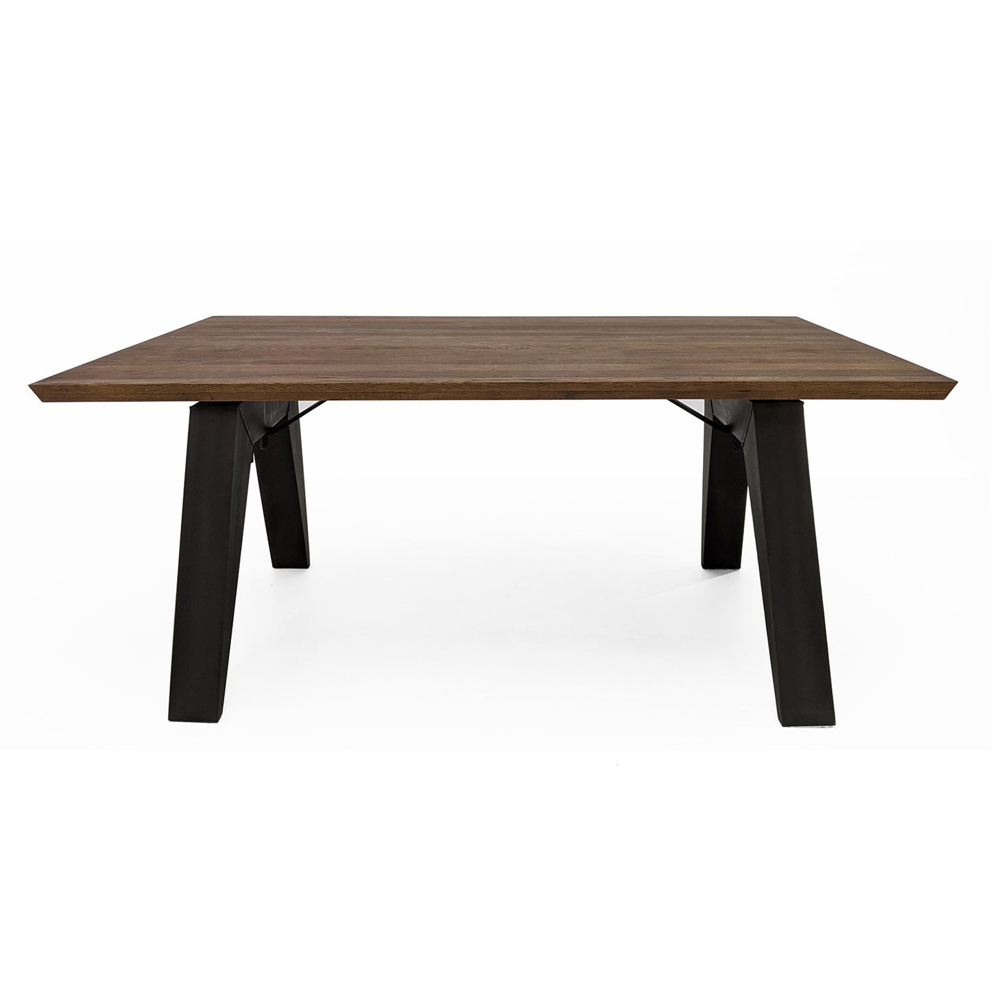 
                  
                    Esstisch 220 x 100 cm Eiche massiv Antikbraun / Metallgestell - Sam
                  
                