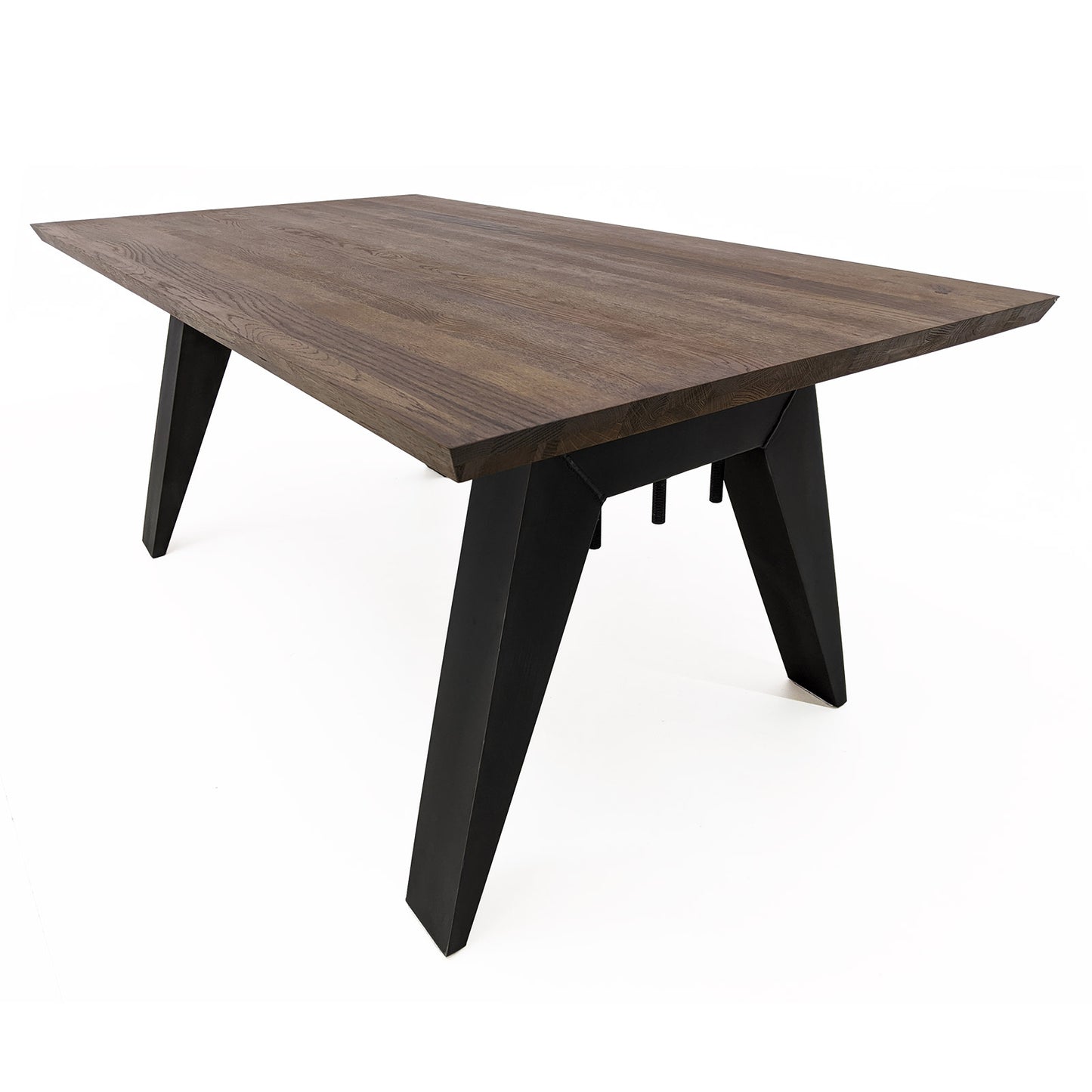 
                  
                    Esstisch 220 x 100 cm Eiche massiv Antikbraun / Metallgestell - Sam
                  
                
