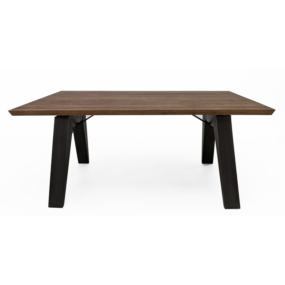 
                  
                    Esstisch 240 x 100 cm Eiche massiv Antikbraun / Metallgestell - Sam
                  
                