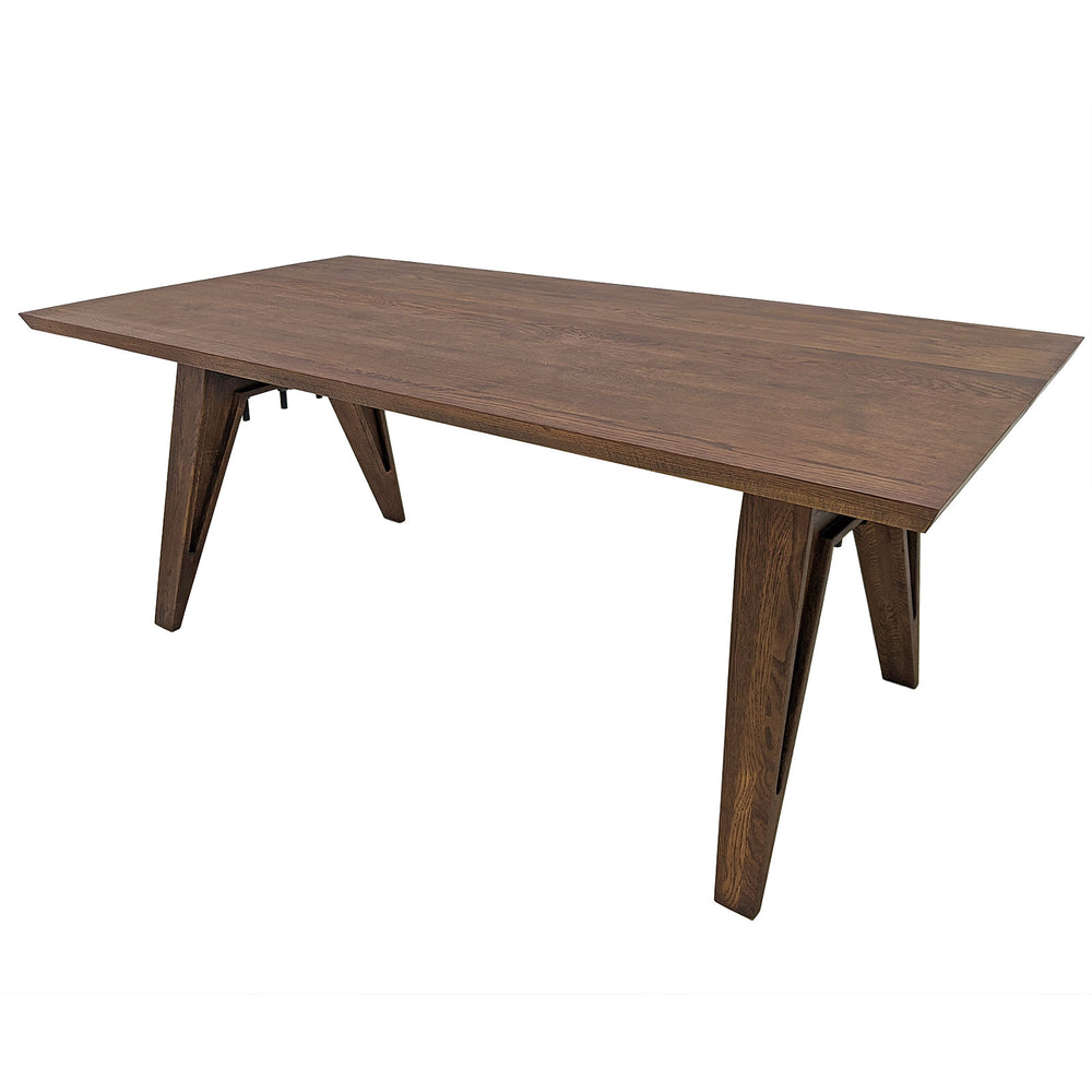 Esstisch 240 x 100 cm Eiche massiv Antikbraun - Sam