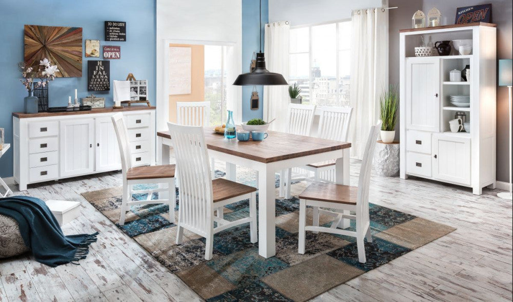 
                  
                    Esstisch 200 x 100 Akazie massiv Weiß/Cappuccino Lyron
                  
                