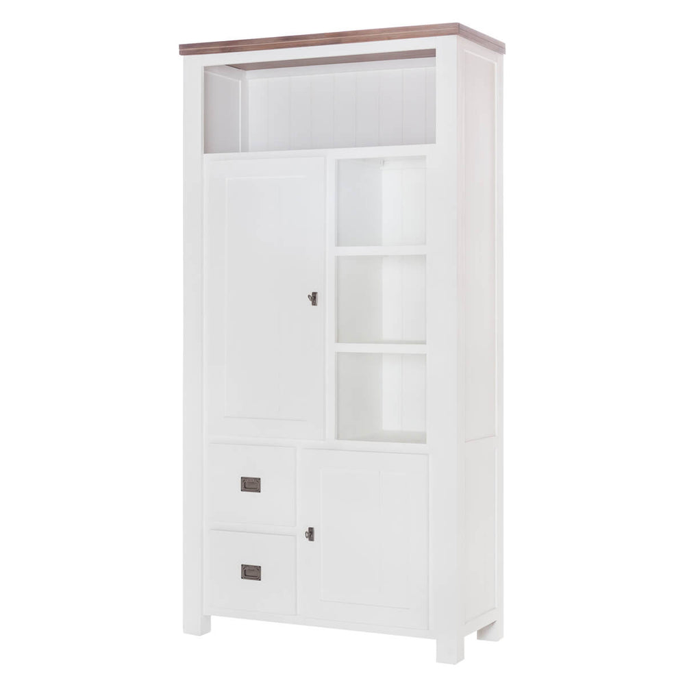 Schrank Akazie massiv Weiß/Cappuccino Lyron