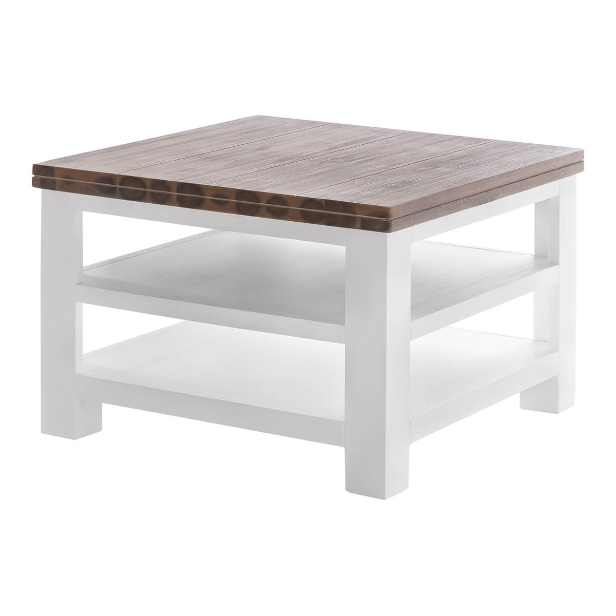 
                  
                    Couchtisch 65 x 65 cm Akazie massiv Weiß/Cappuccino Lyron
                  
                
