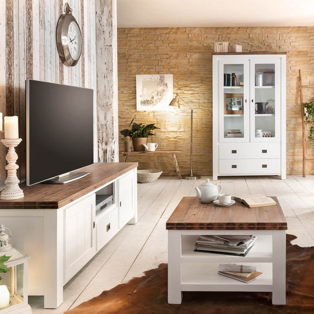 
                  
                    Couchtisch 65 x 65 cm Akazie massiv Weiß/Cappuccino Lyron
                  
                
