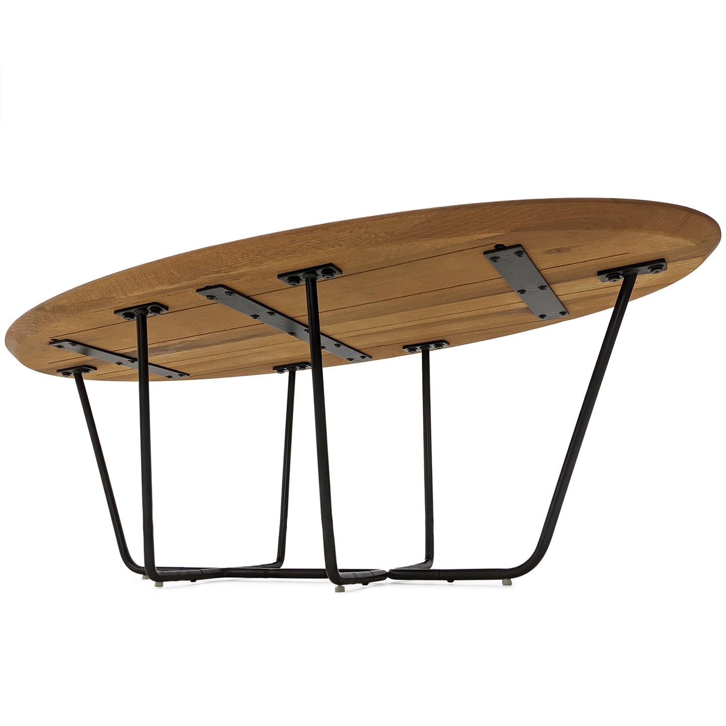 
                  
                    Couchtisch 120 x 55 cm oval Eiche massiv / Metall - Lavo
                  
                
