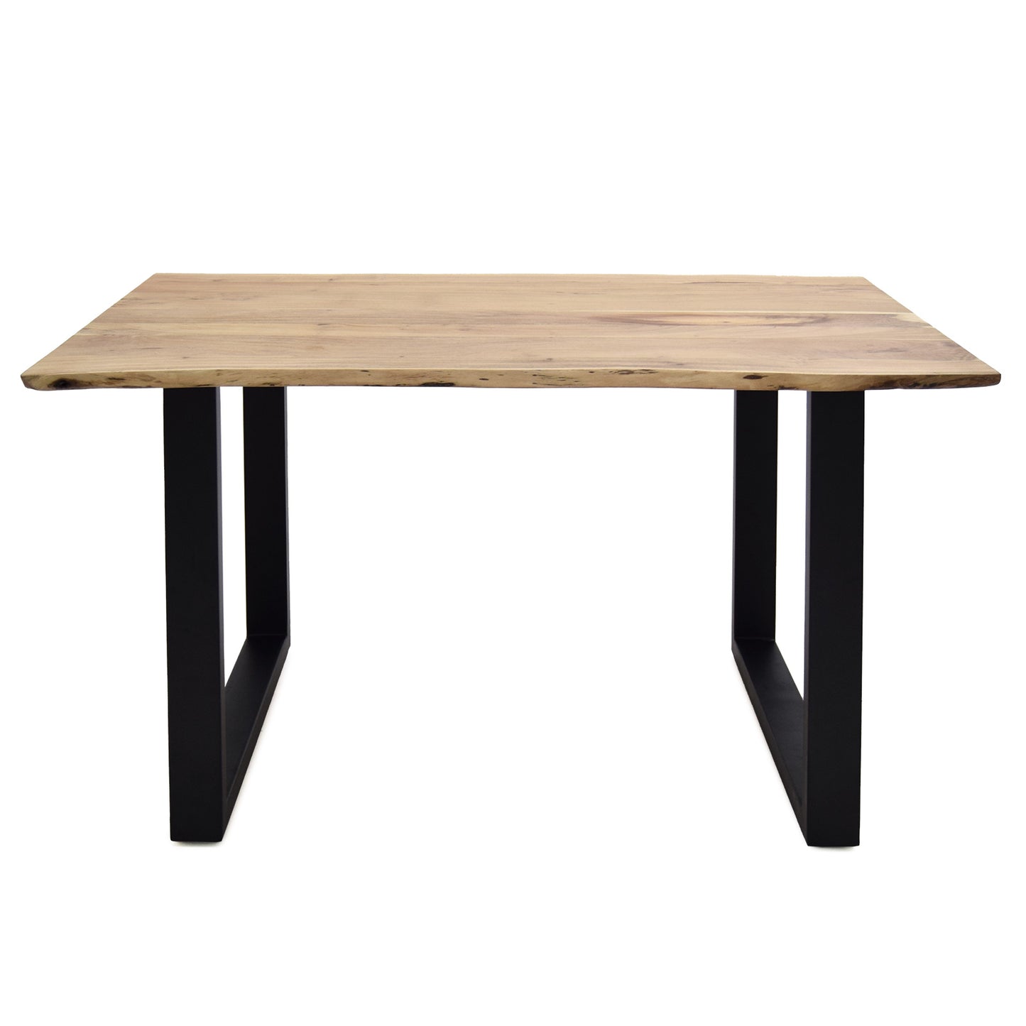 
                  
                    Esstisch 140 x 80 cm Akazie massiv / Metall U-Gestell - Kant
                  
                
