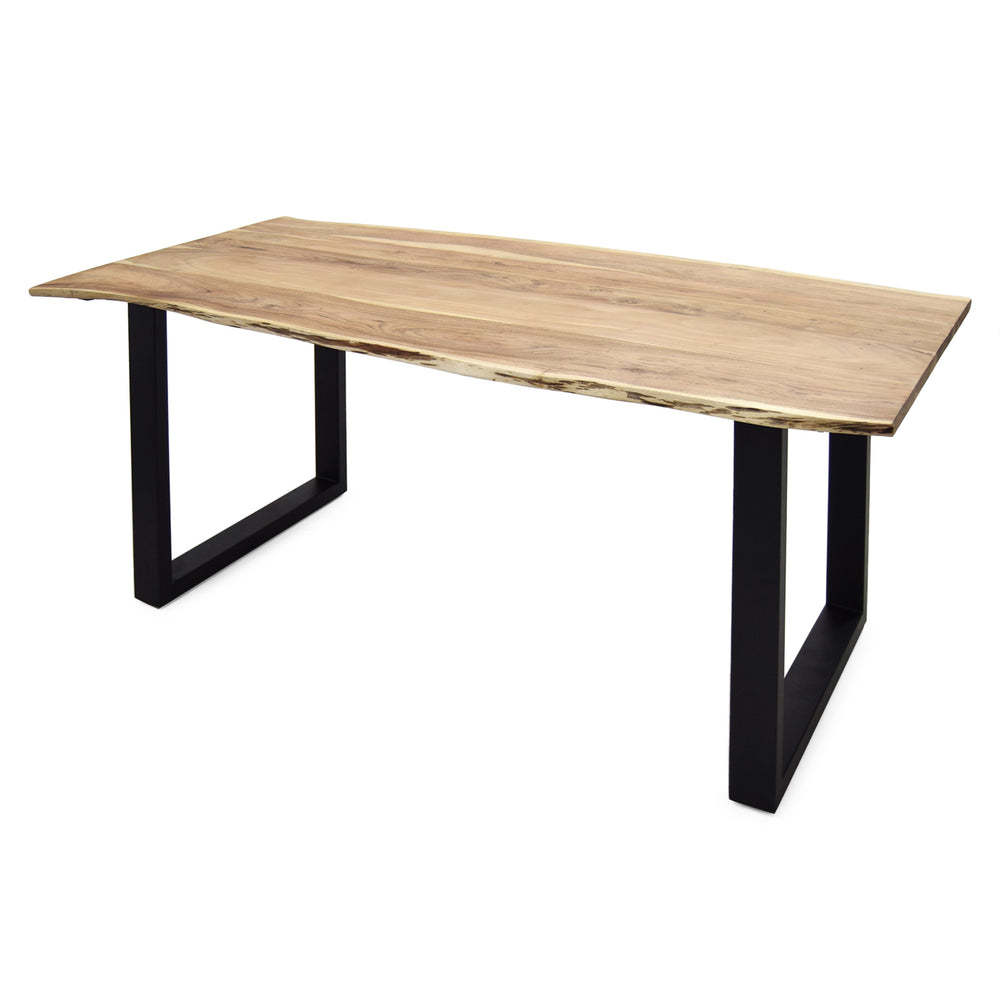 
                  
                    Esstisch 220 x 100 cm Akazie massiv / Metall U-Gestell - Kant
                  
                